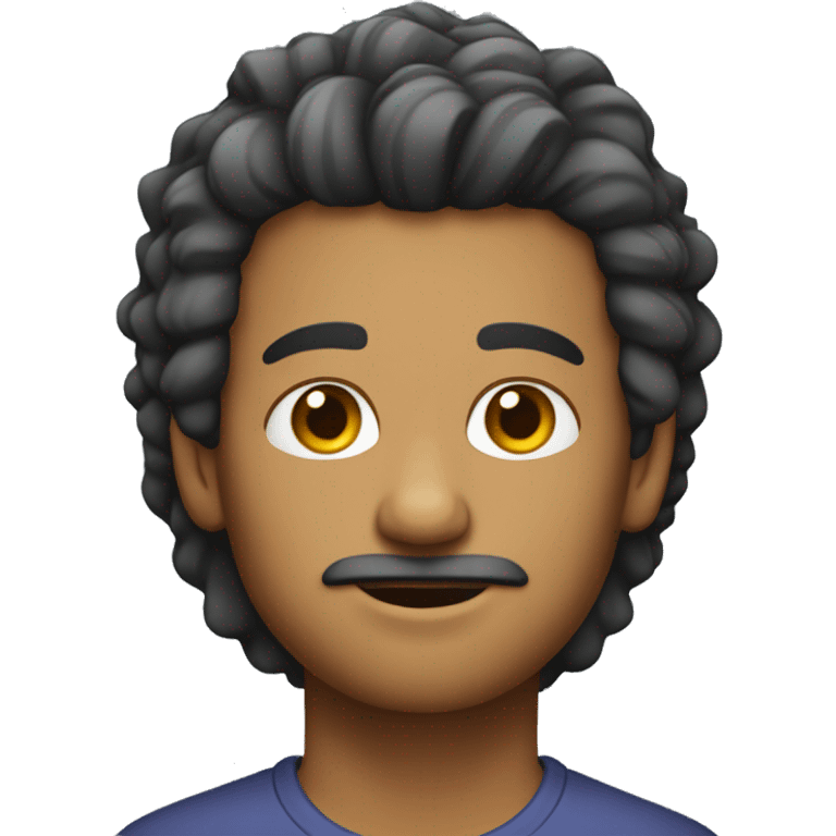 homem de cabelo curto cacheado emoji