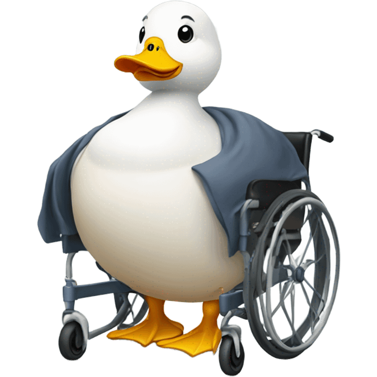 Obese duck in wheel chair emoji