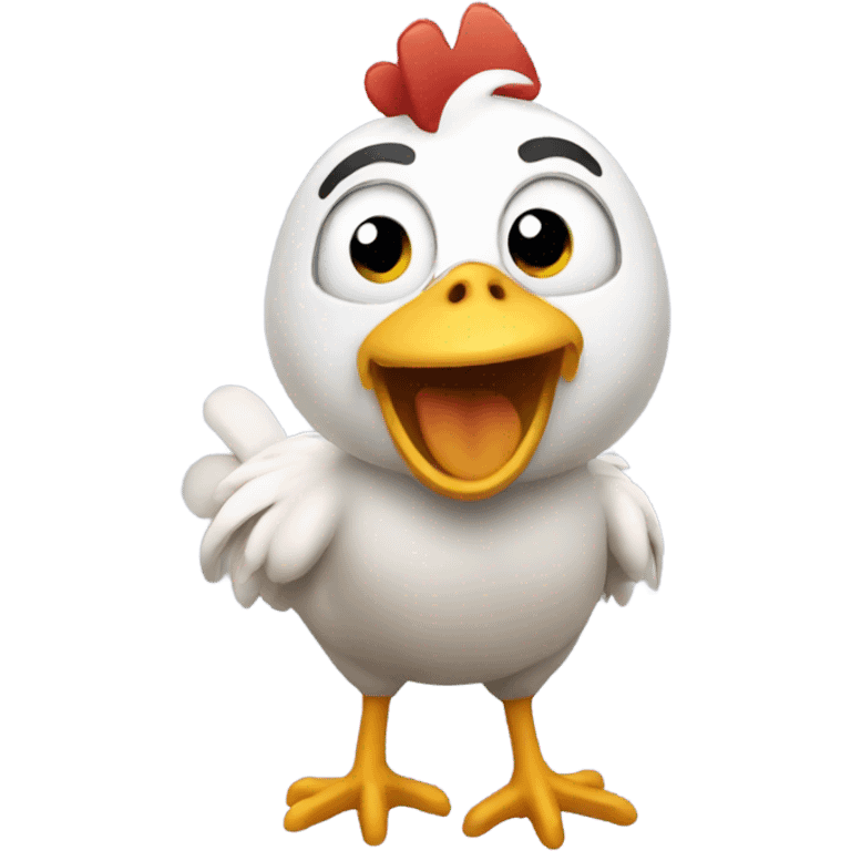 Chicken excited to be alive emoji