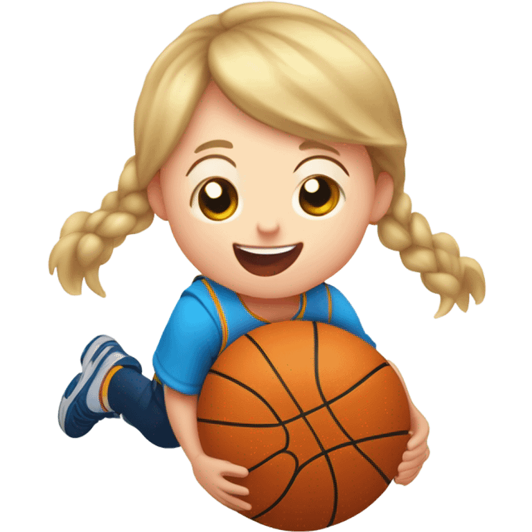 Down syndrome kid dunking basketball emoji