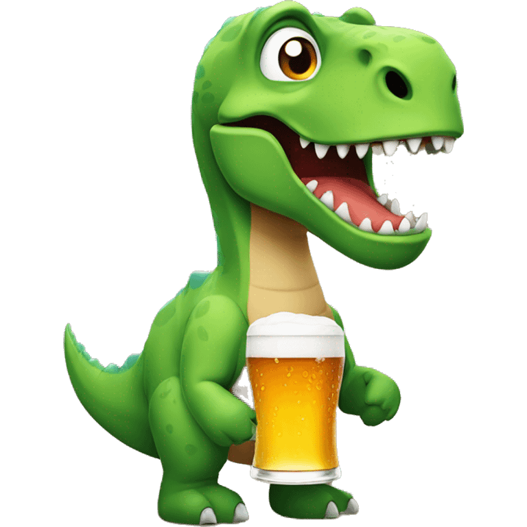 Dinosaur with beer  emoji