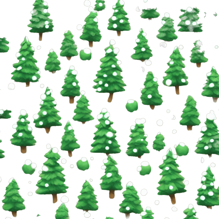 Christmas tree pine tree with snow emoji