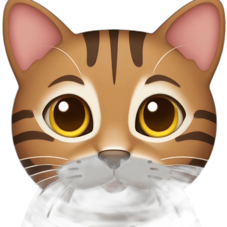 cute brown cat with stripes emoji