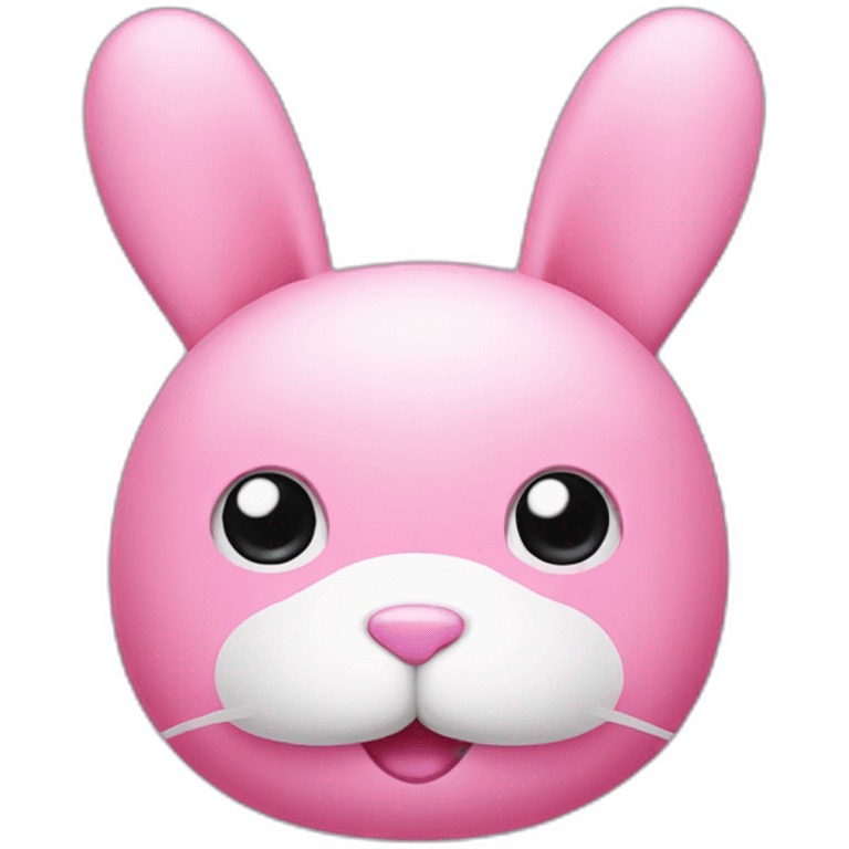 pink bunny with white big moustache emoji