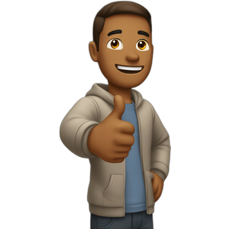 a guy doing thumbs up with both hands emoji