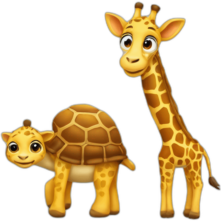 Girafe sur tortue emoji