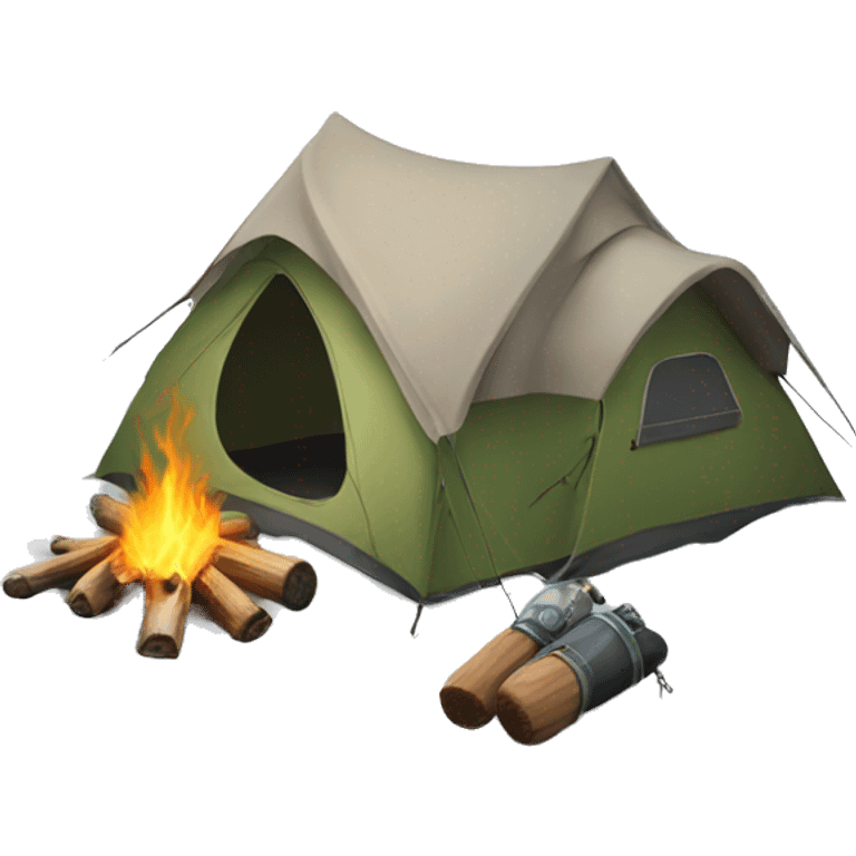 camping in snow mountain emoji