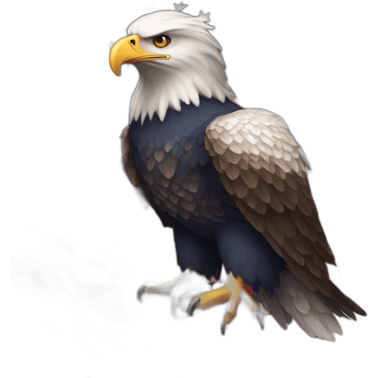 Eagle wearing USA flag emoji