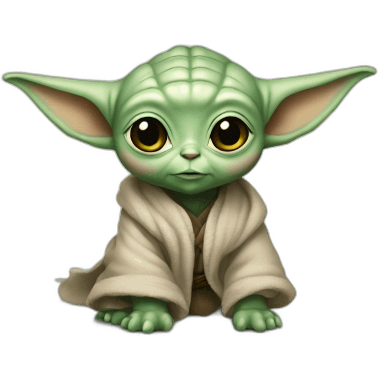 Bébé Yoda qui chevauche une licorne emoji