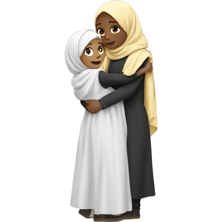 Girl hugging Hijabi emoji