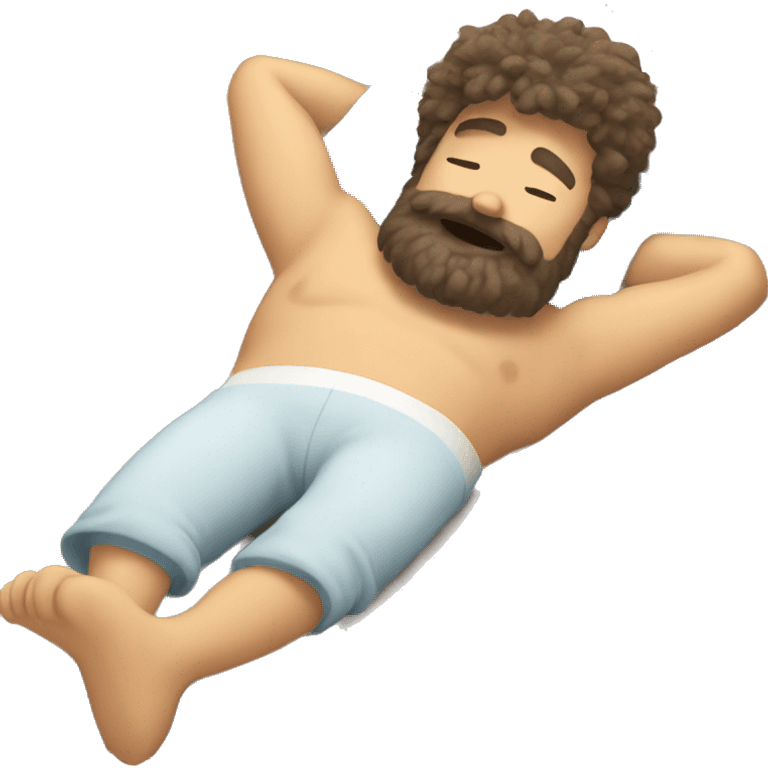 A hairy man laying out in the sun emoji