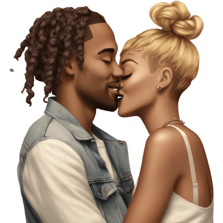 Hyper Realistic Breezy and Rhianna romantic photo  emoji