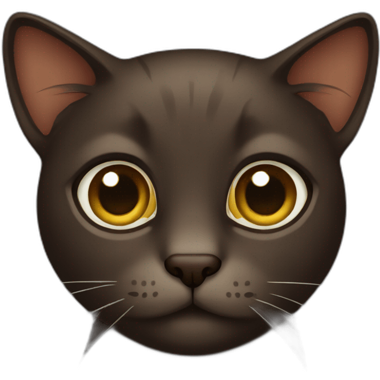 dark brown cat emoji