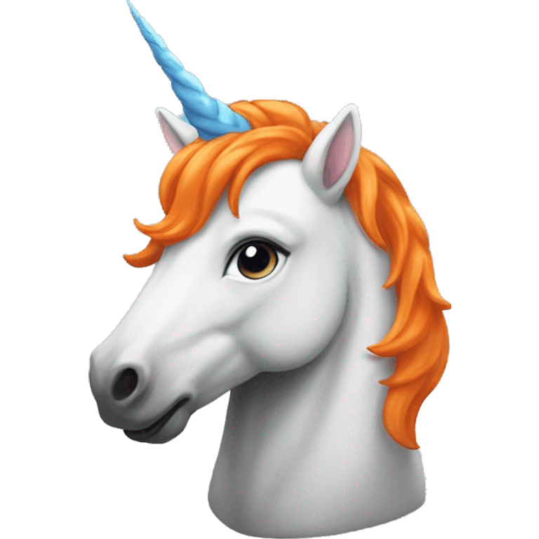 a unicorn with an orange and blue mane emoji