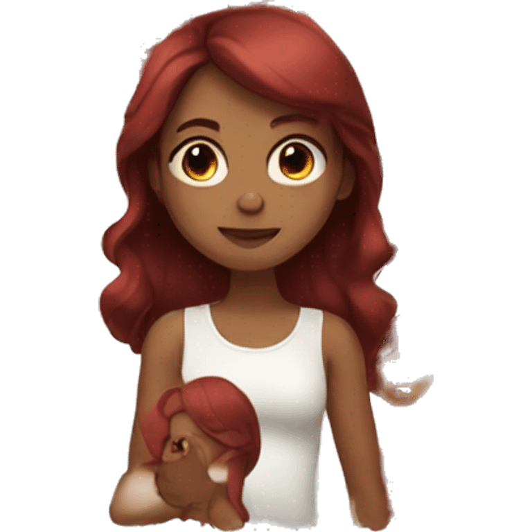 Girl with dark red hair emoji