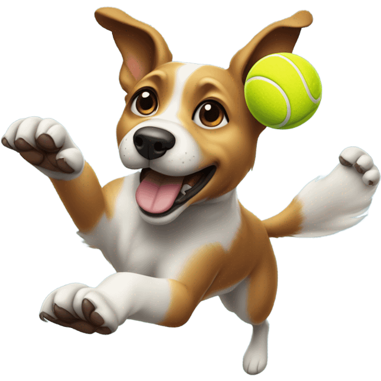 Dog playing tennis emoji