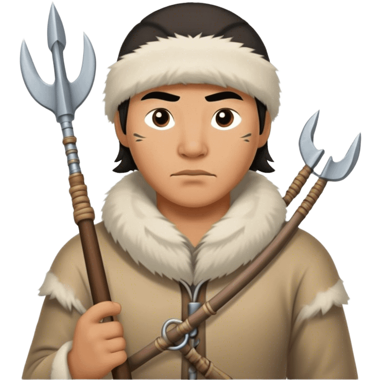 Inuit hunter photorealistic with harpoon emoji