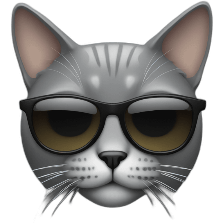 Grey cat with sunglasses emoji