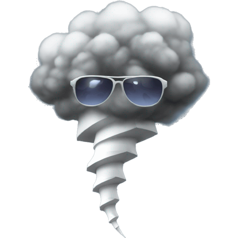 Tornado wearing sunglasses emoji