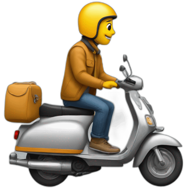 Une biquette sur un scooter emoji