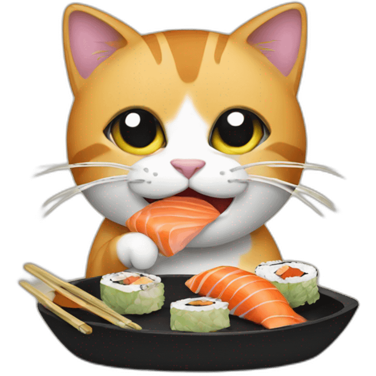 cat eating sushi emoji