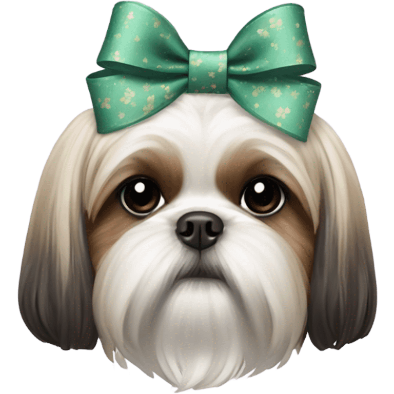 Shih tzu with bow emoji