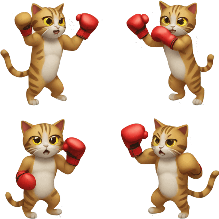 Cat boxing emoji