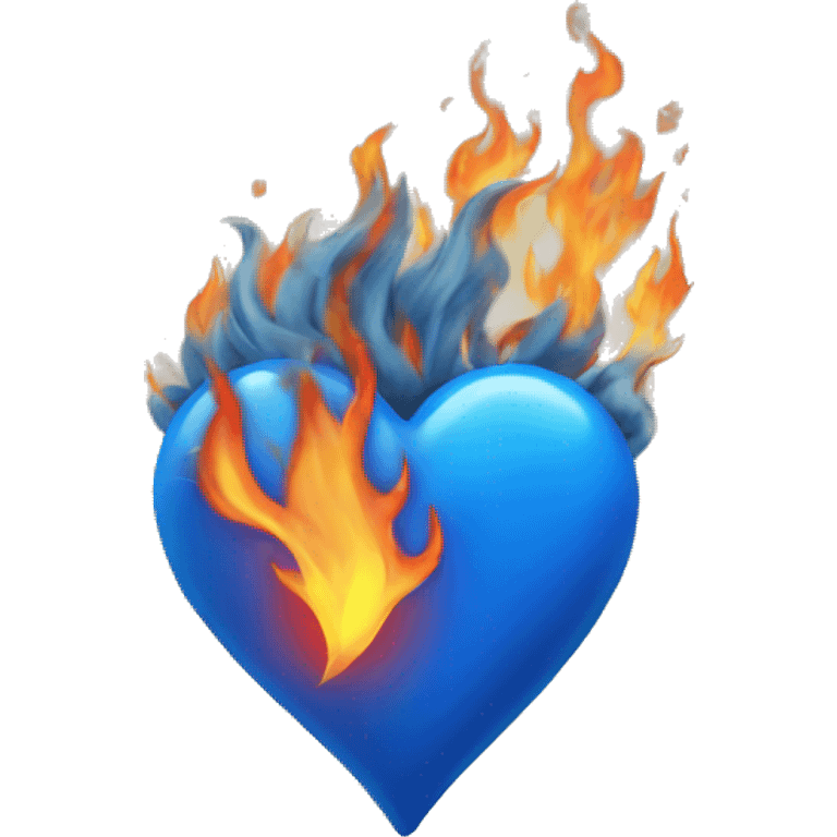 Blue heart with fire  emoji