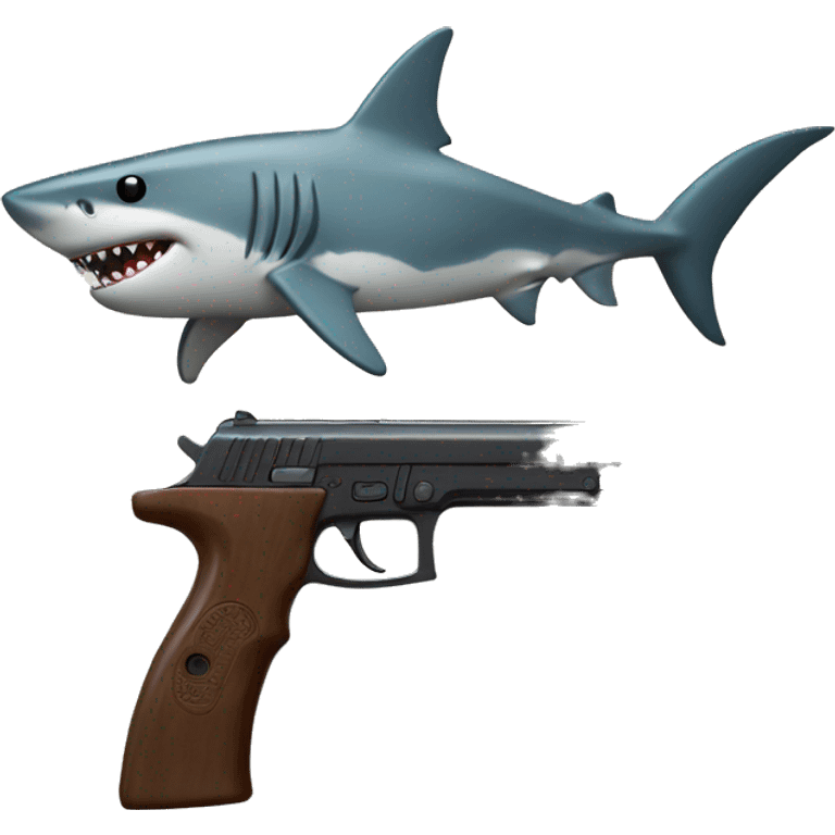 shark with pistol toy emoji