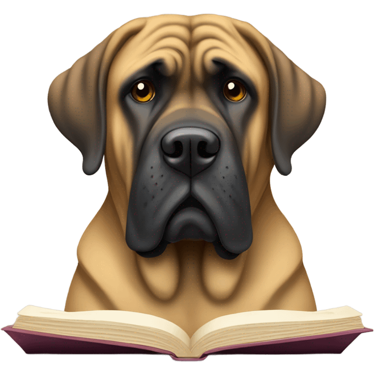 English mastiff reading emoji