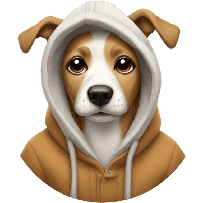 Dog wearing a hoodie emoji