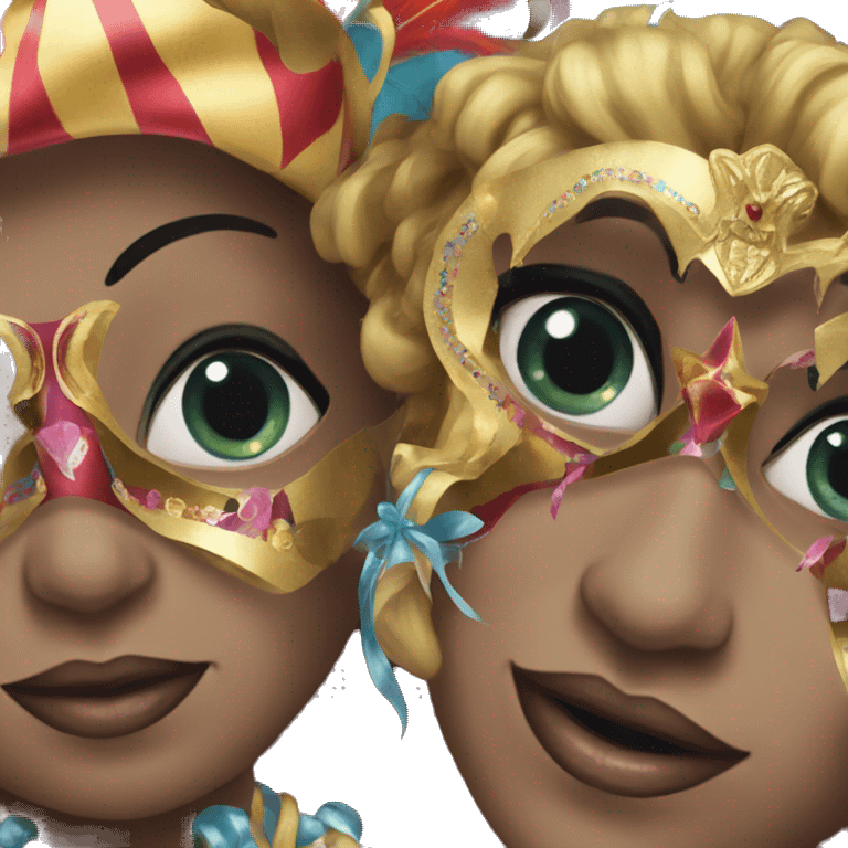 3 women with carnival mask  emoji