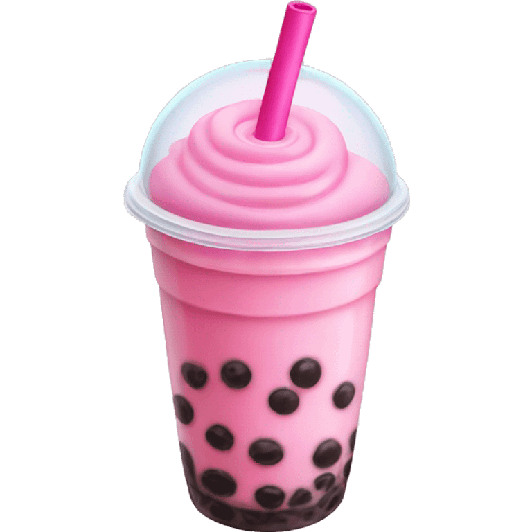 Pink bubble tea emoji