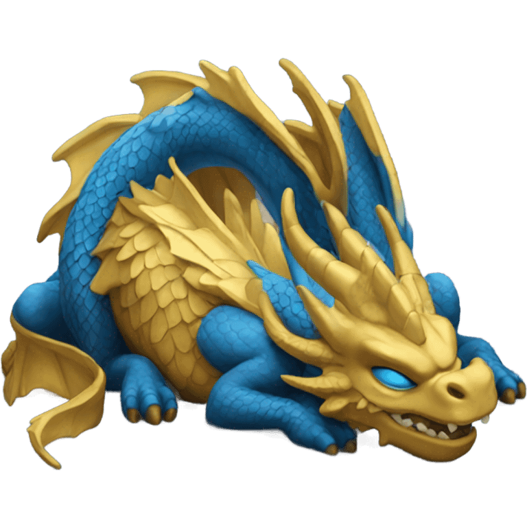 blue and gold dragon sleeping  emoji