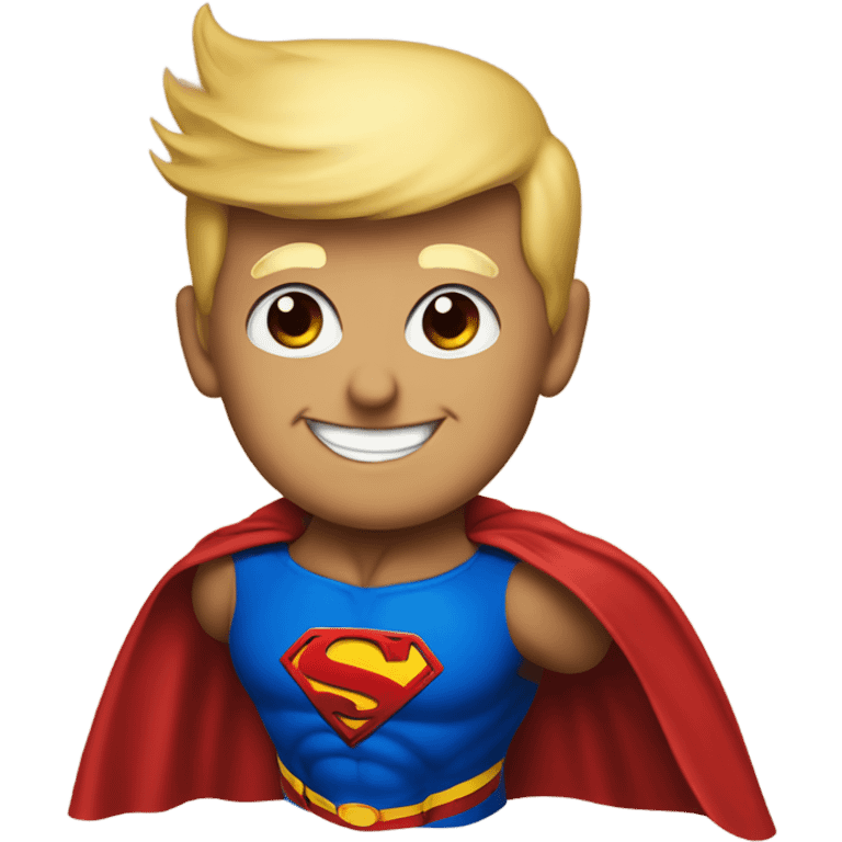 donald trump smiling dressed as superman emoji