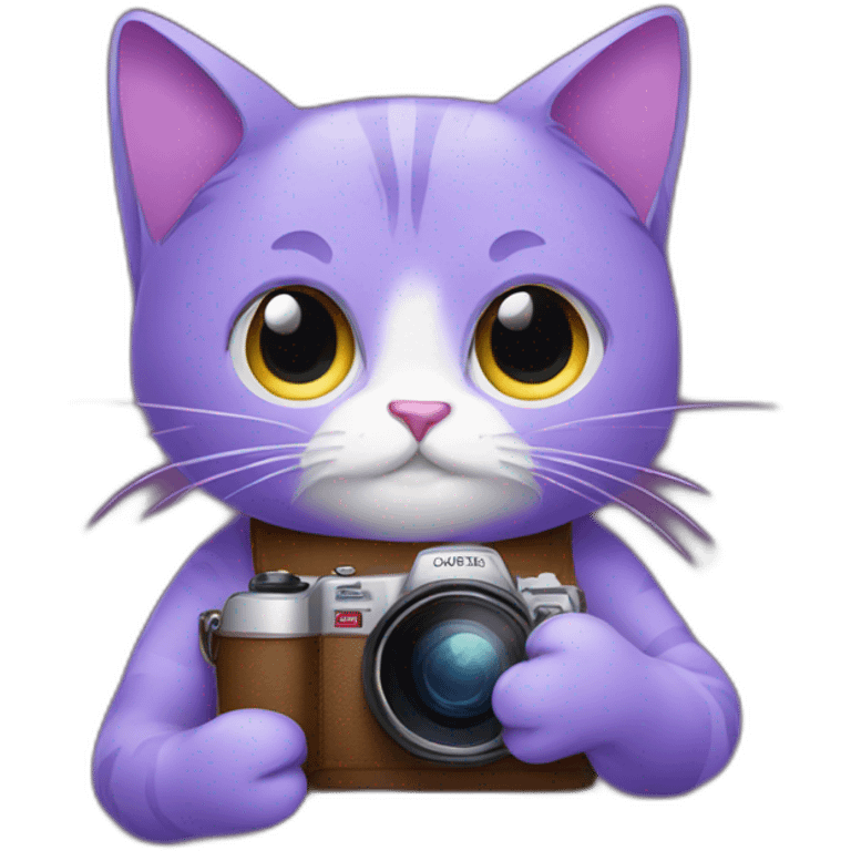 Purple Cat holding camera emoji