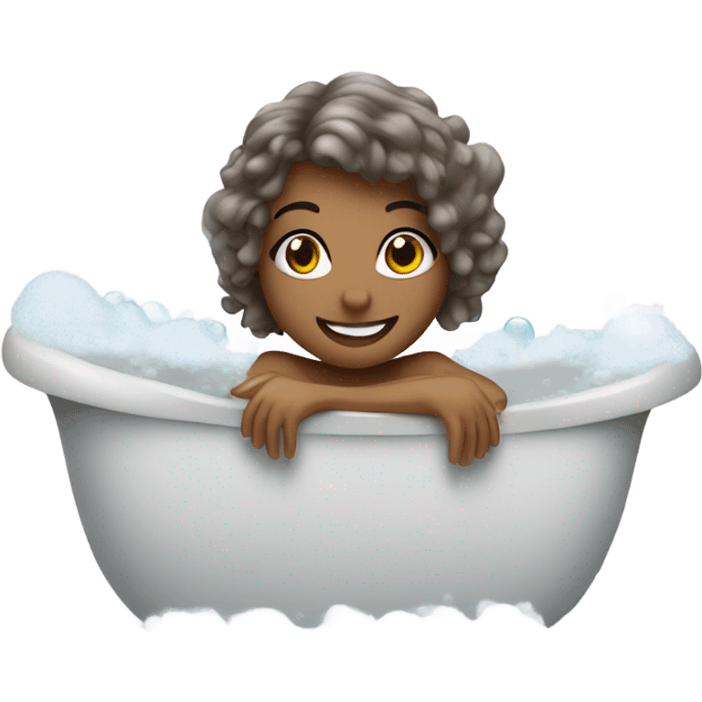 Bathtub girl covered In bubbles  emoji