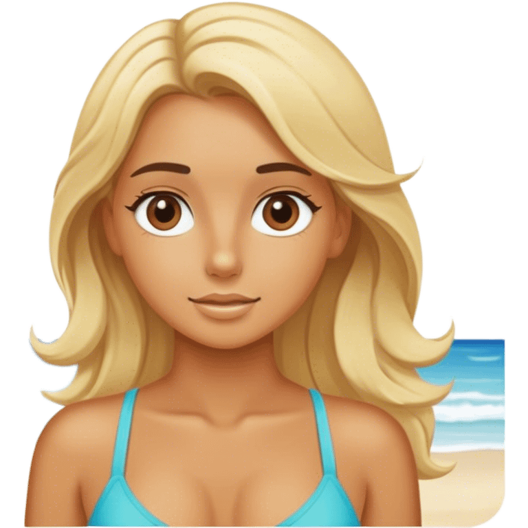 Beach blonde girl  emoji