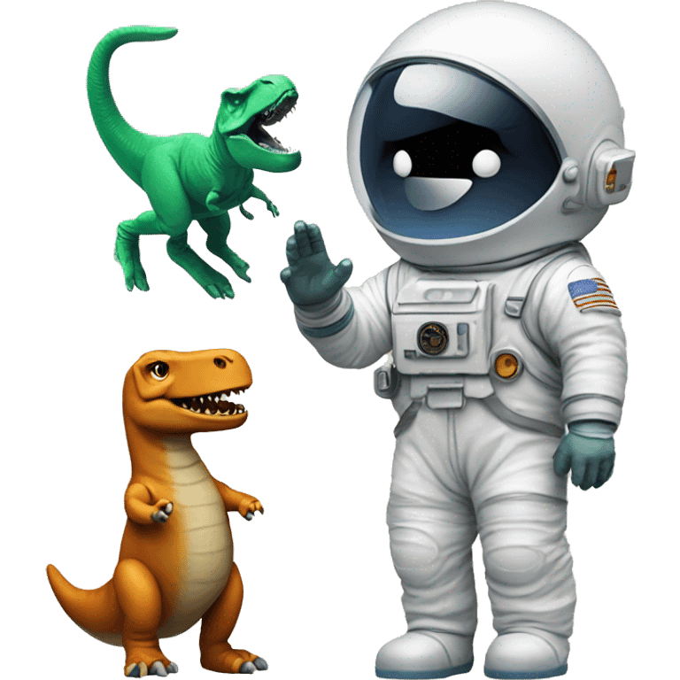 astronaut, t-rex and toy solider emoji