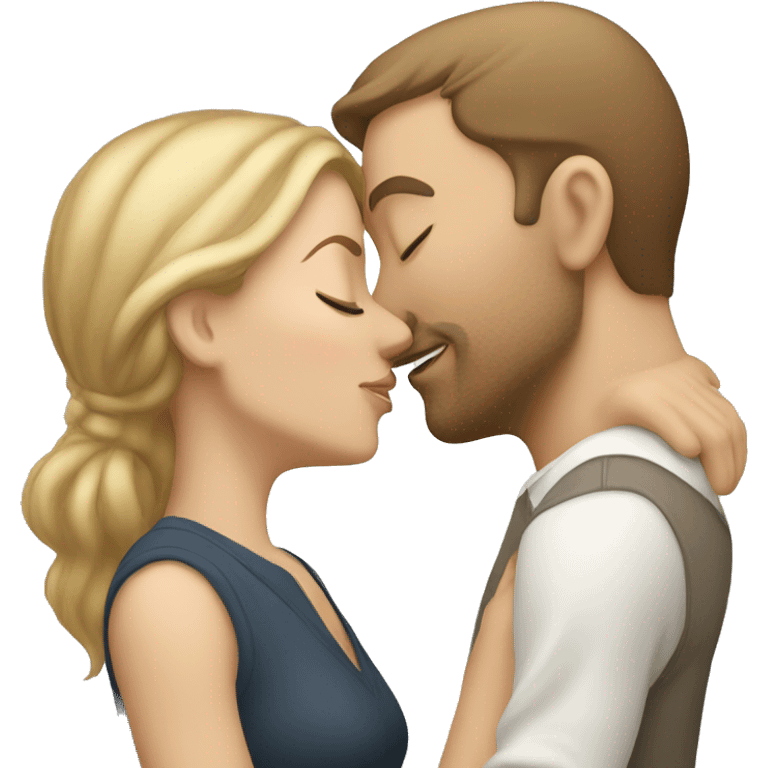 A white woman kisses a white man's forehead.
 emoji