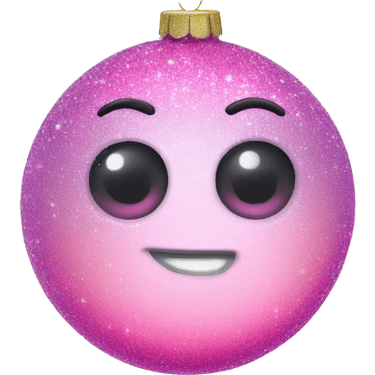 Pink ombre ornament with glitter realistic  emoji