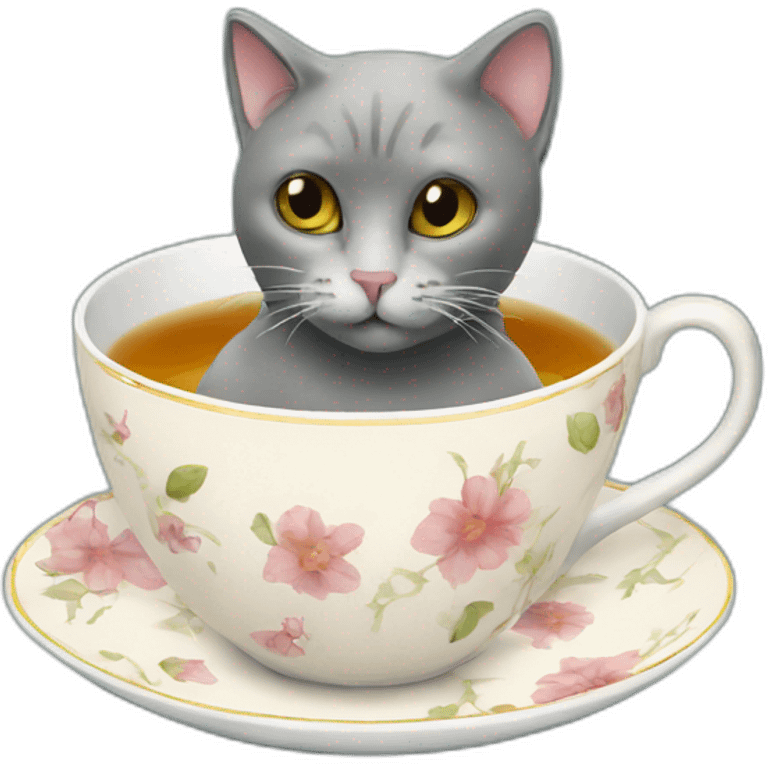 Cat in a tea cup emoji