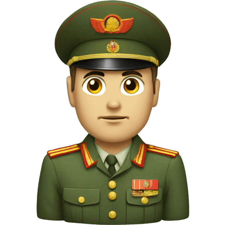 ussr soldier serious with military takes emoji