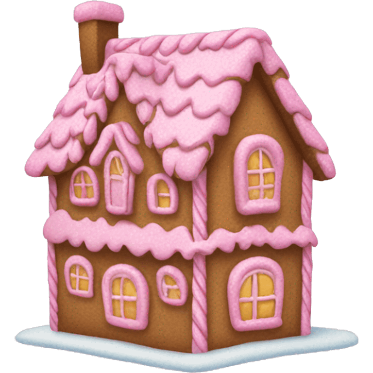 Pink gingerbread house emoji