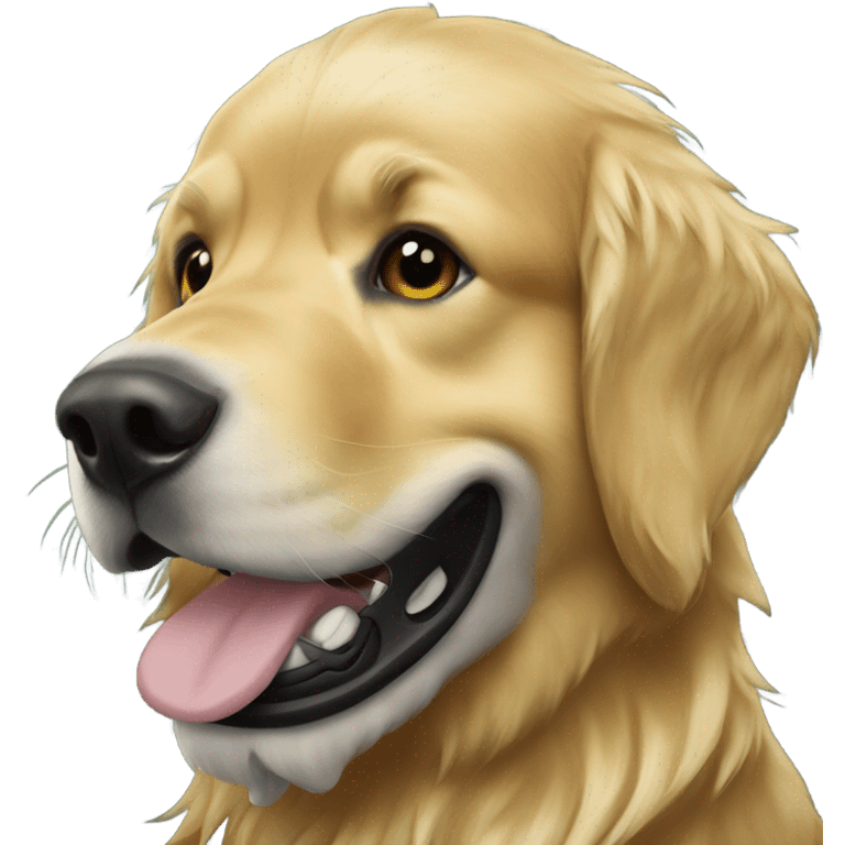 Golden retriever in an eagles helmet  emoji