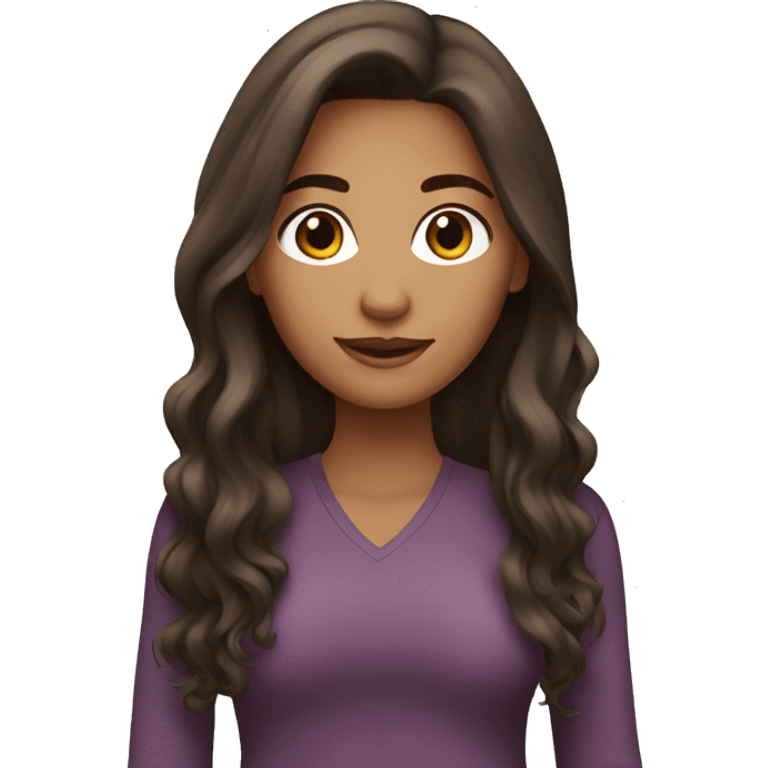 Latina girl brown long hair emoji