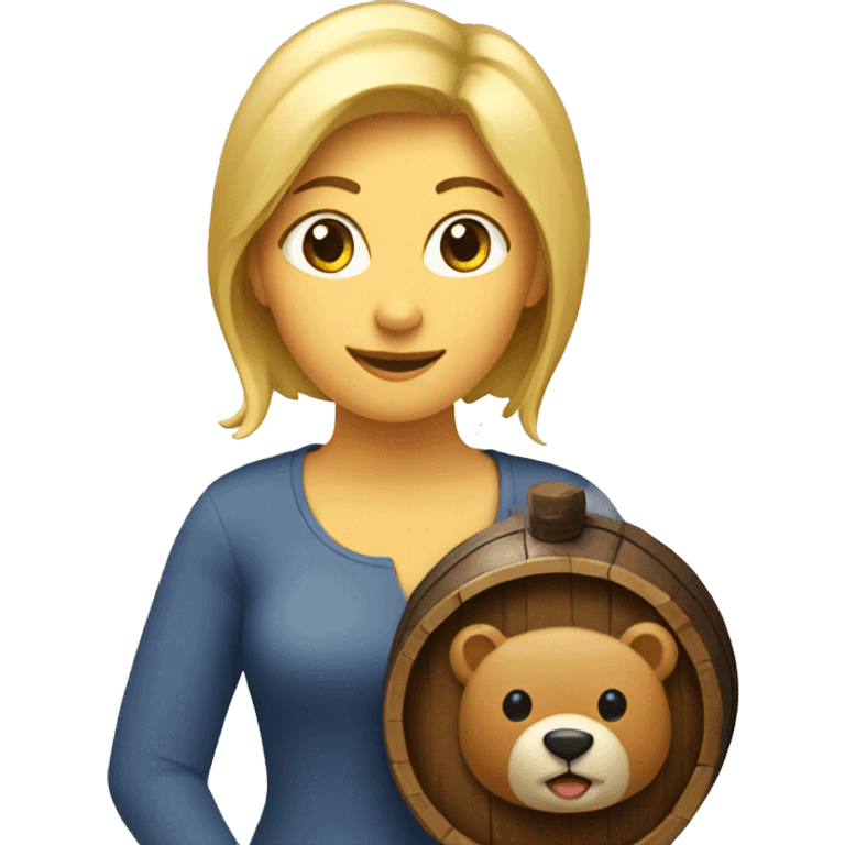 lady with bear barrel on back emoji