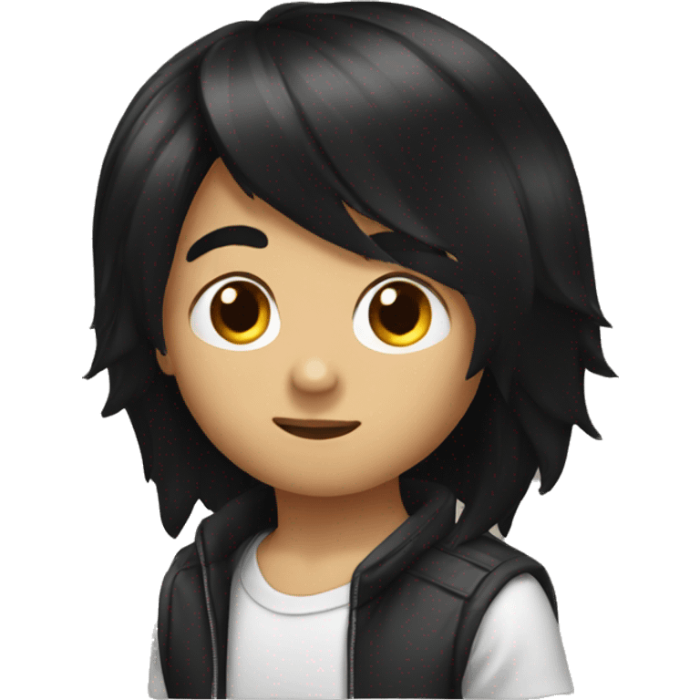 long black hair boy dj  emoji