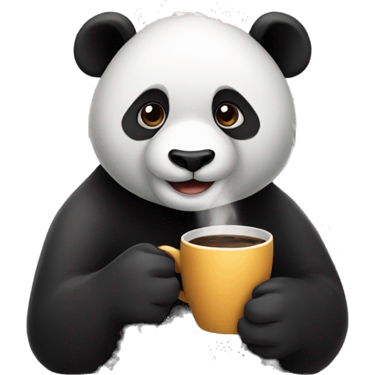 Panda drinking coffee emoji