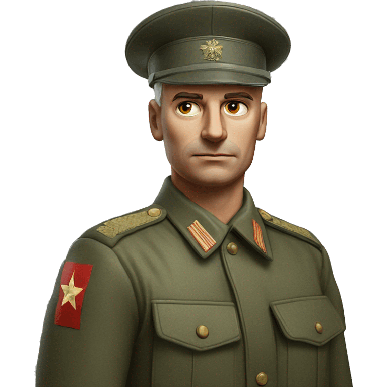 photorealistic serious soviet soldier 1960s emoji